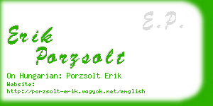 erik porzsolt business card